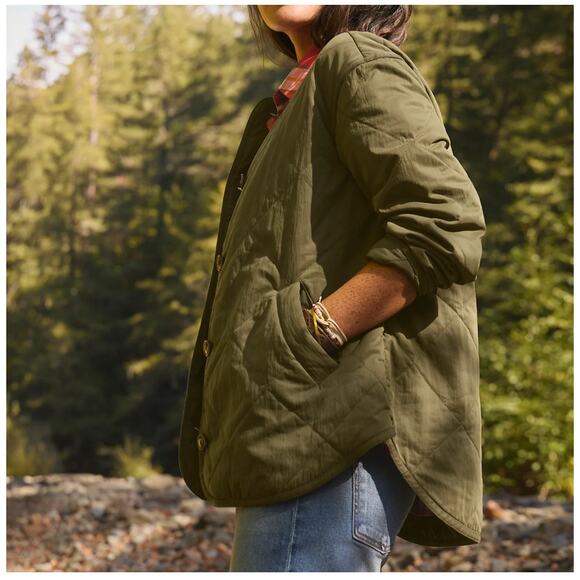 Orvis 1856 Quilted Liner Jacket Lightweight Chore Barn Olive Womens Medium - Picture 6 of 10